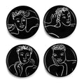 Carrol Boyes Sketchbook Black DINNER PLATE SET OF 4
