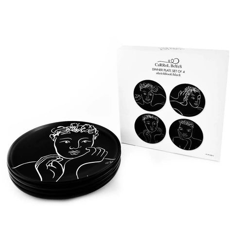 Carrol Boyes Sketchbook Black DINNER PLATE SET OF 4