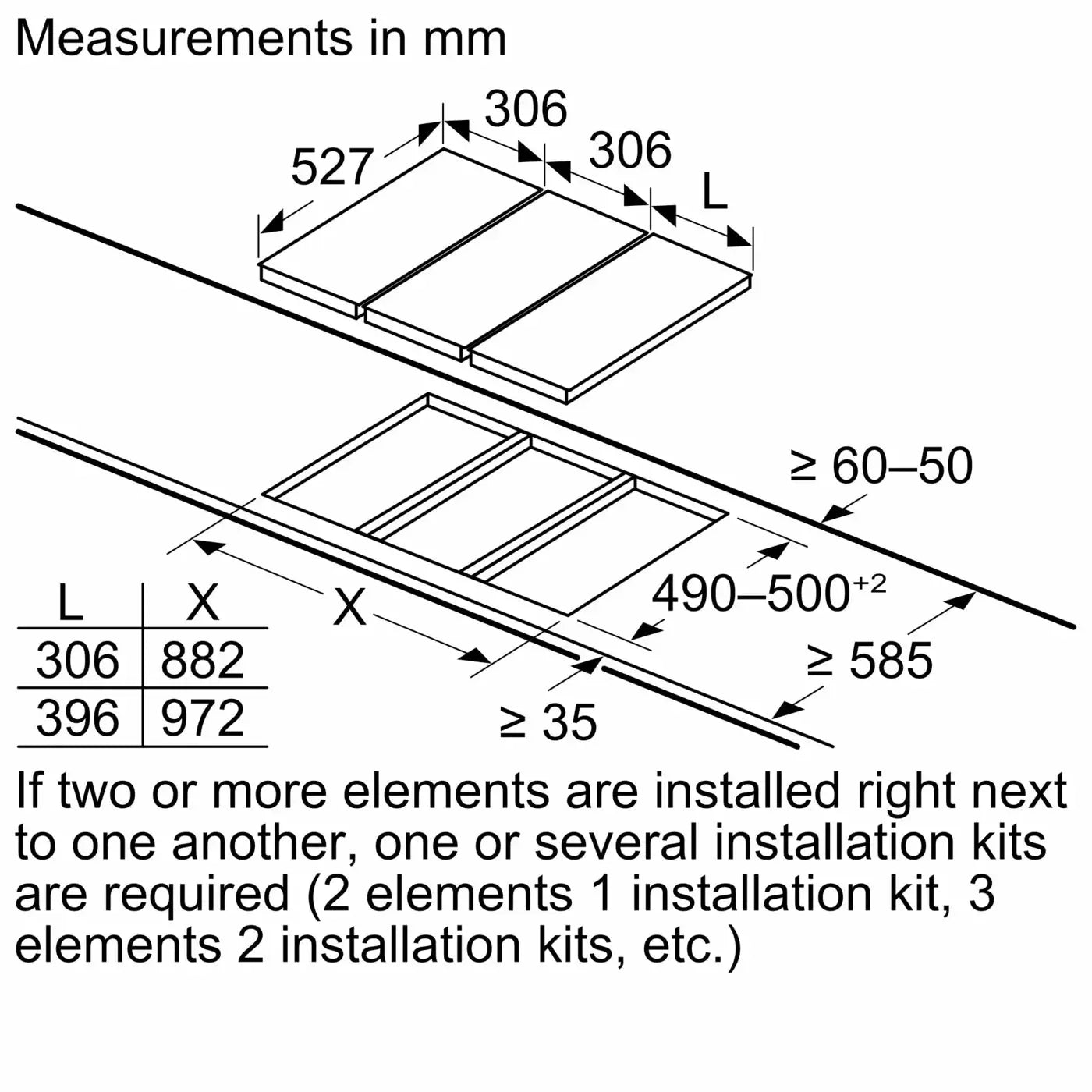 Series 2 Electric Domino Hob 30 cm surface mount with frame