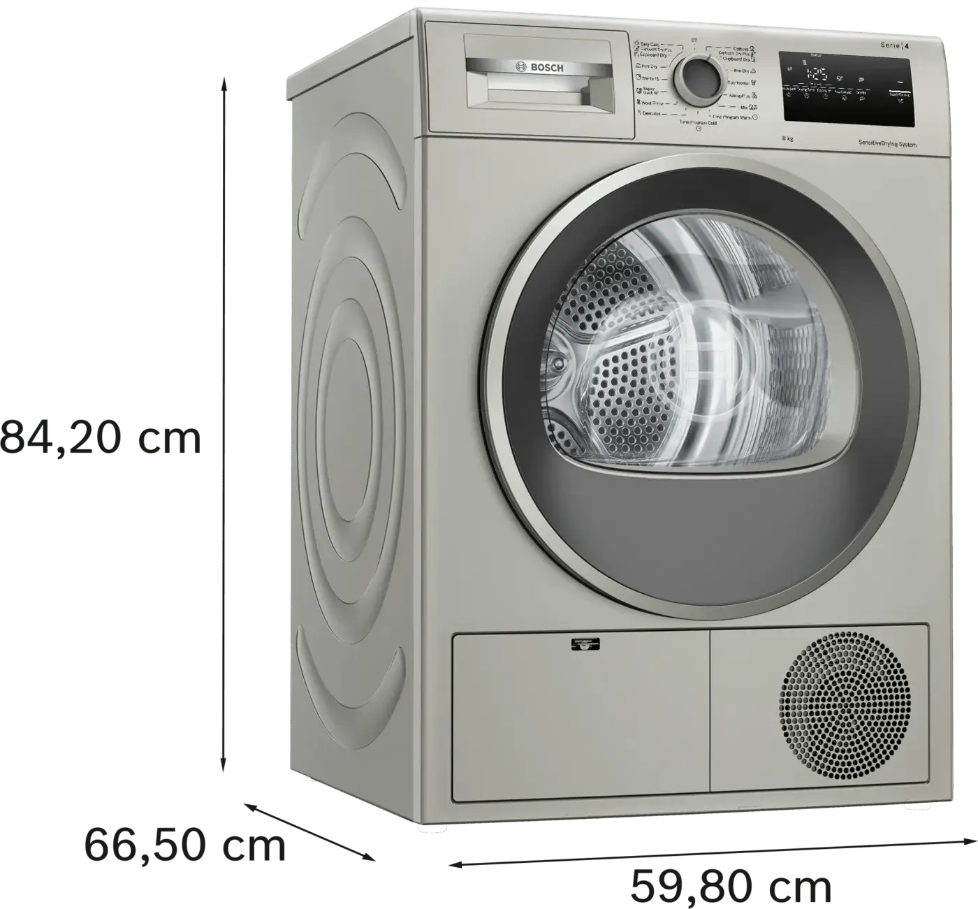Series 4 Condenser Tumble Dryer 8 kg Silver inox