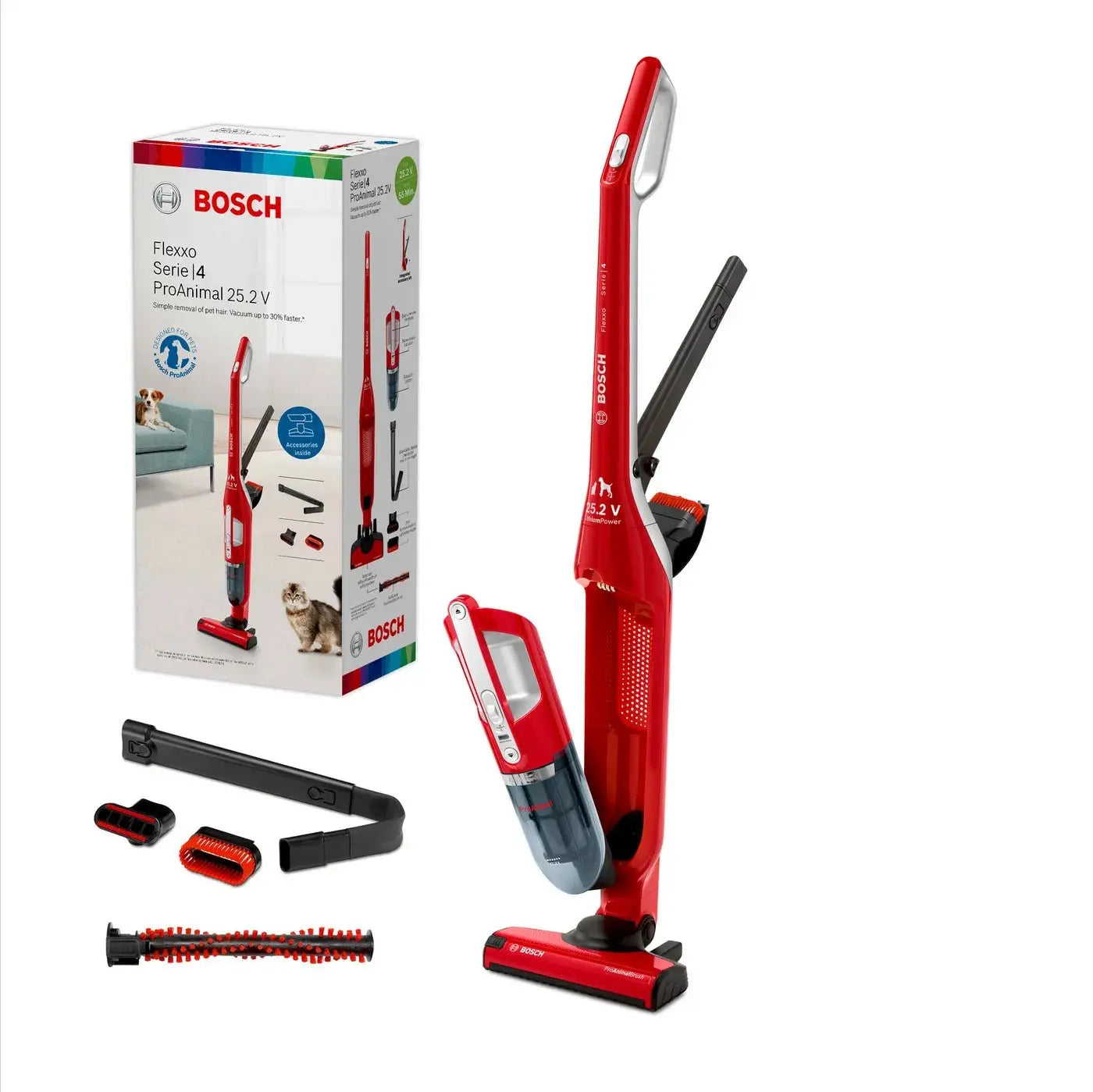 Series 4 Cordless Handheld Vacuum Cleaner Flexxo 25.2V Red