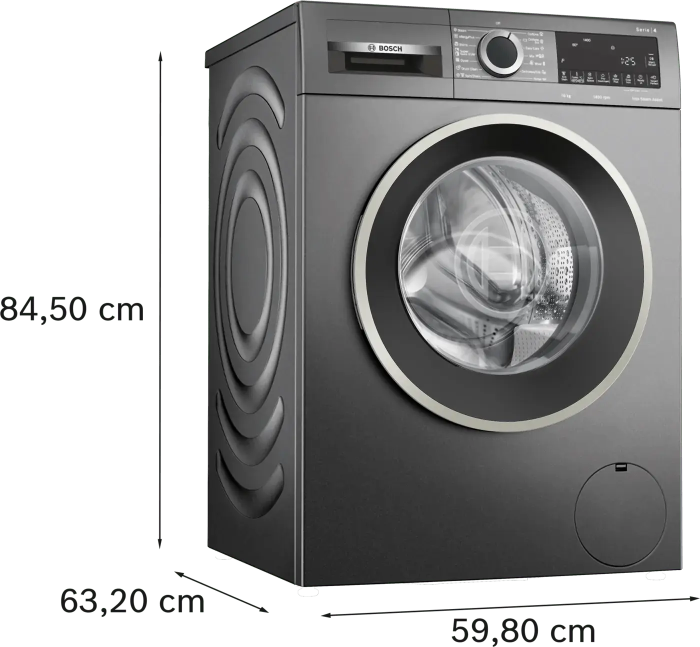 Series 4 Frontloader Washing Machine 10 kg , Cast iron grey