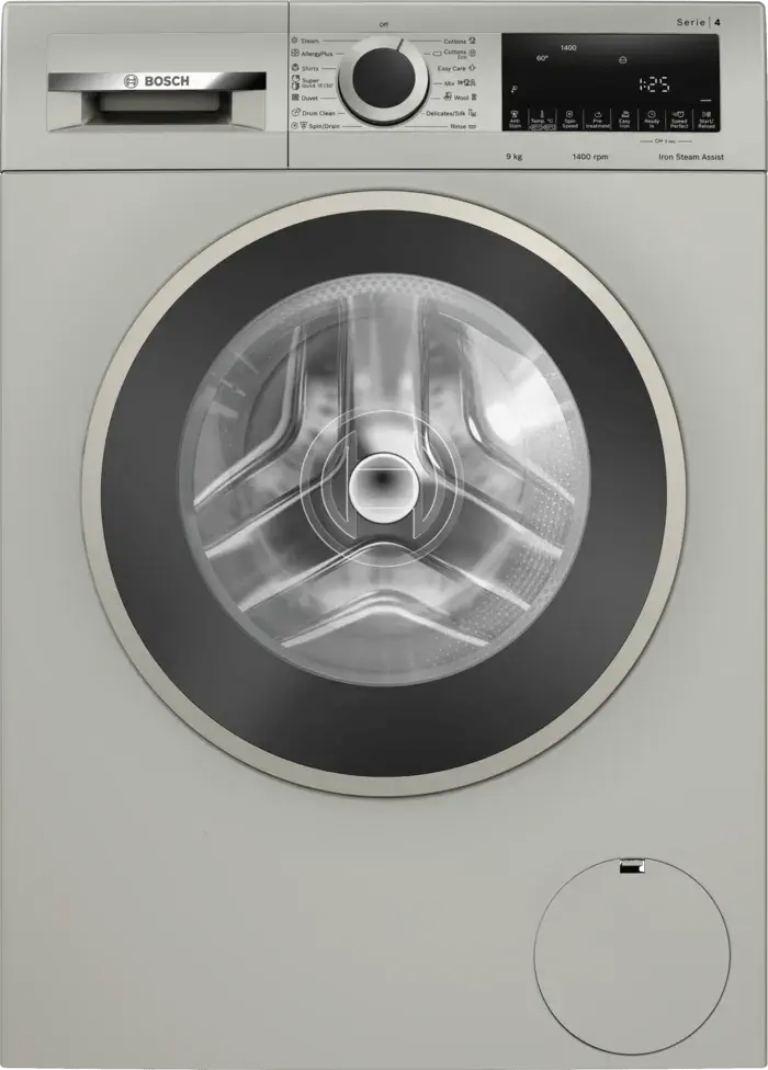 Series 4 Frontloader Washing Machine 9 kg , Silver inox