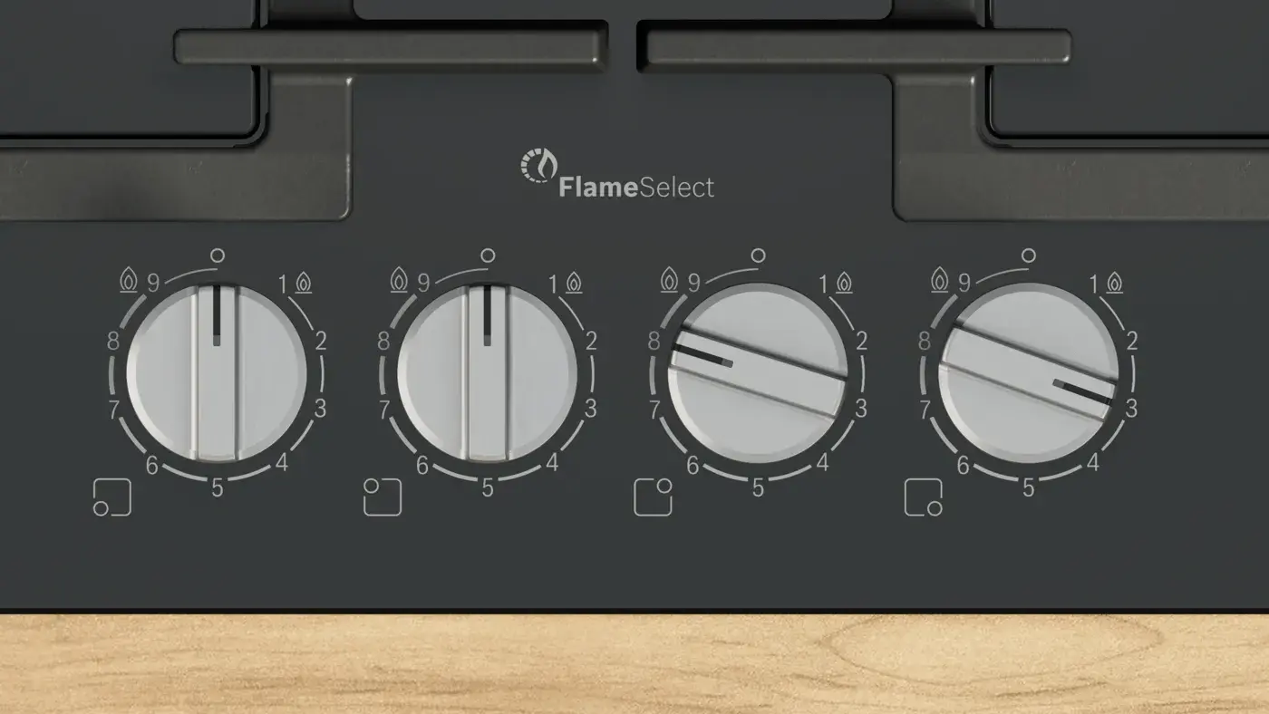 Series 6 Gas Hob 60 cm Tempered glass, Black