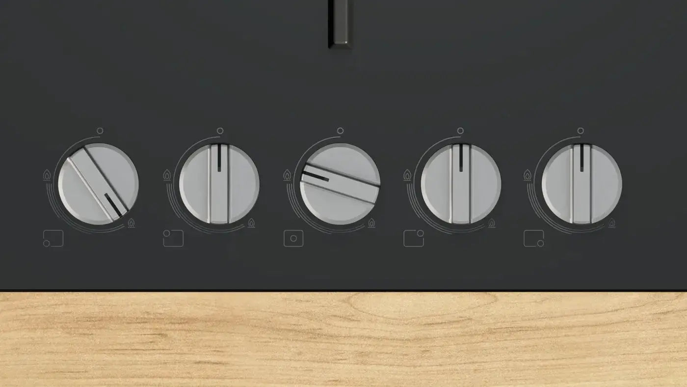 Series 6 Gas Hob 90 cm Tempered glass, Black