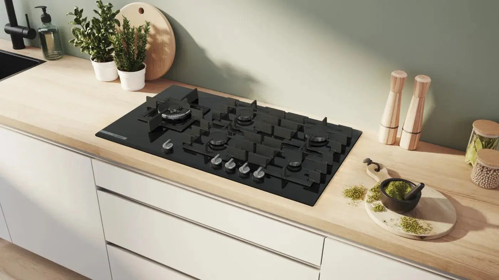 Series 8 Gas Hob 90 cm Tempered glass, Black